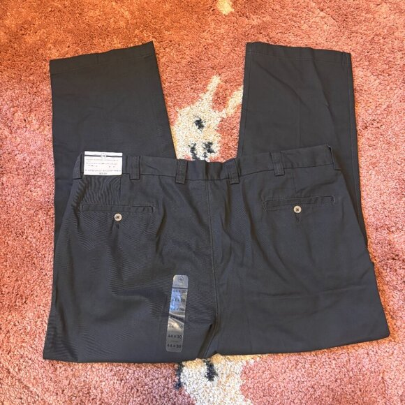 HB Harbor Bay New Men's Charcoal Pleated Waist Relaxer Pants Loose Fit 44x30 - Picture 2 of 7